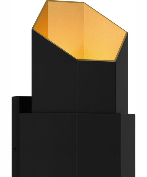 Chasm Medium Outdoor Wall Light Matte Black Gold CHS8307MBKG