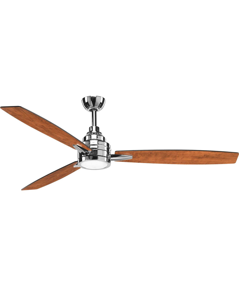 Gaze 60" LED 3-Blade Ceiling Fan Polished Chrome