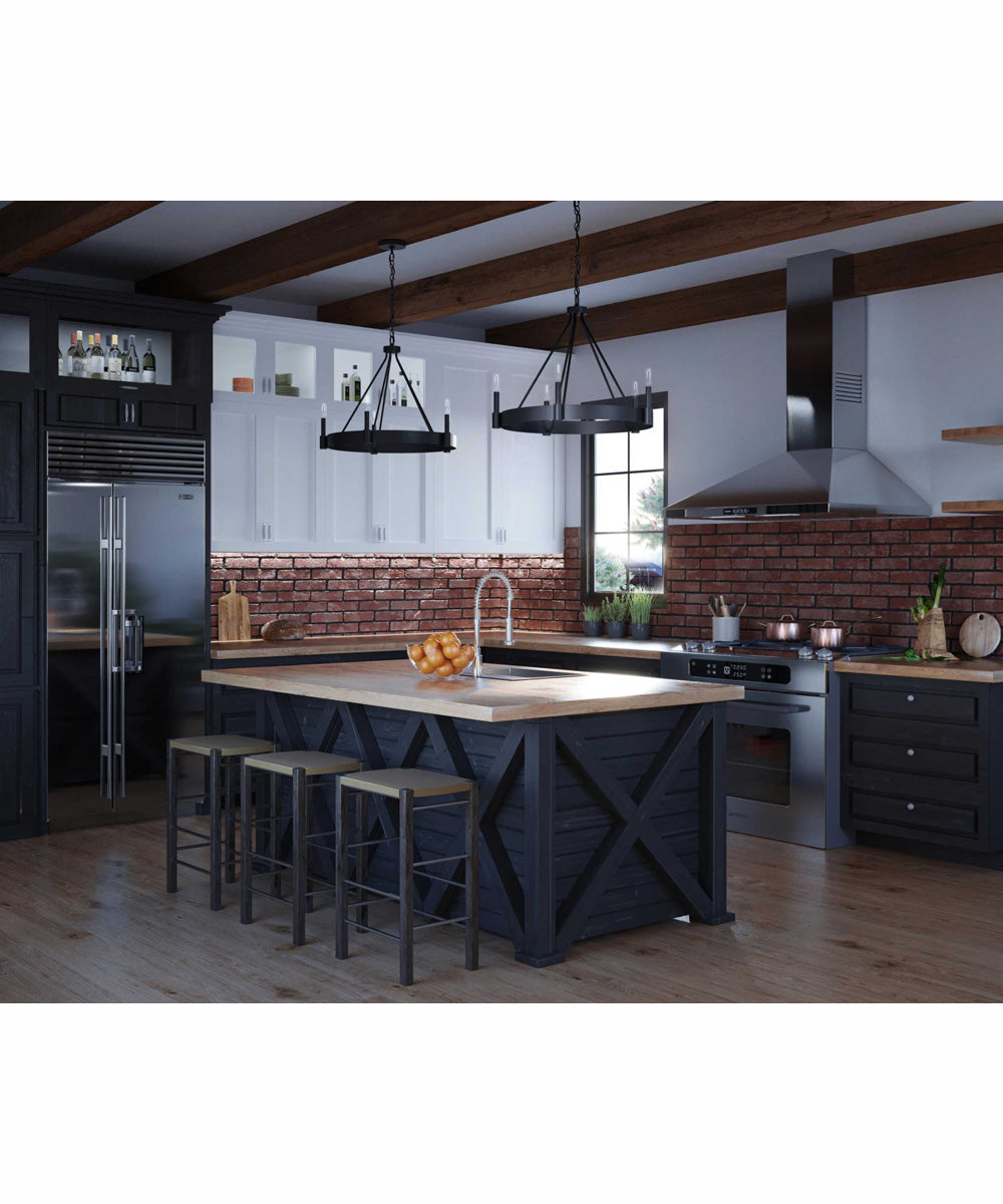 Breckenridge 5-Light Rustic Farmhouse Chandelier Matte Black