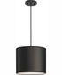 Markor 1-Light Black Parchment Shade Transitional Pendant Brushed Nickel;Matte Black;Vintage Brass