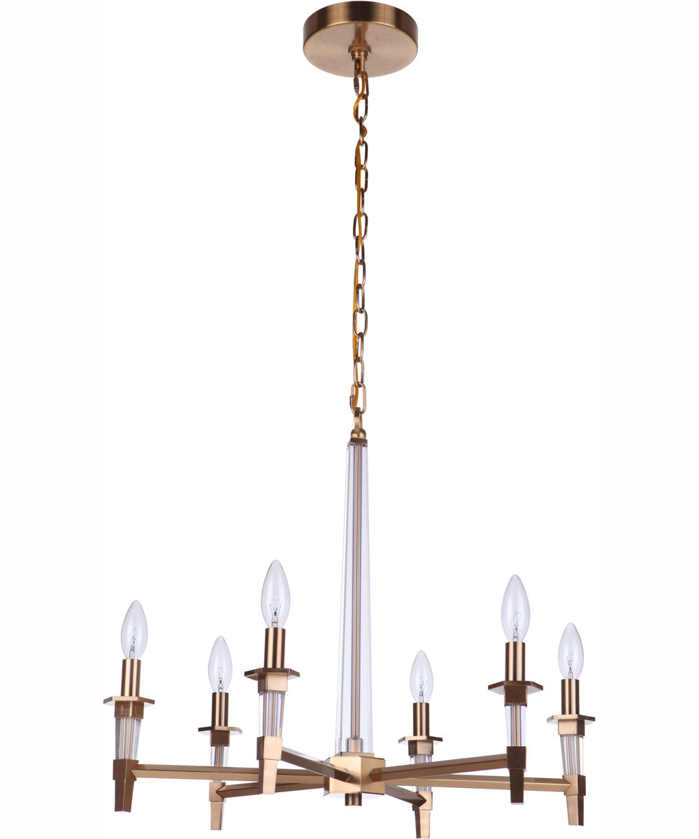 Tarryn 6-Light Chandelier Satin Brass