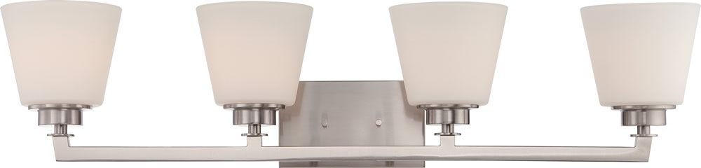 35"W Mobili 4-Light Vanity & Wall Brushed Nickel