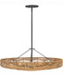 Ophelia 6-Light Medium Convertible Pendant in Black with Natural Shade