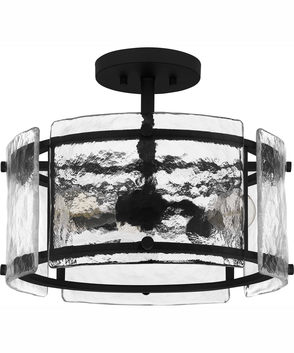 Fortress Medium 3-light Semi Flush Mount Earth Black