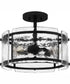 Fortress Medium 3-light Semi Flush Mount Earth Black