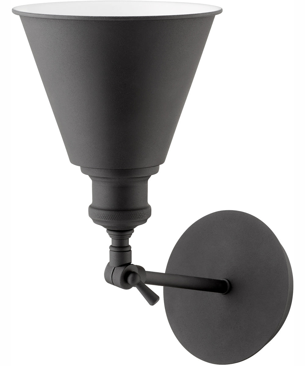 1-light Wall Mount Light Fixture Textured Black