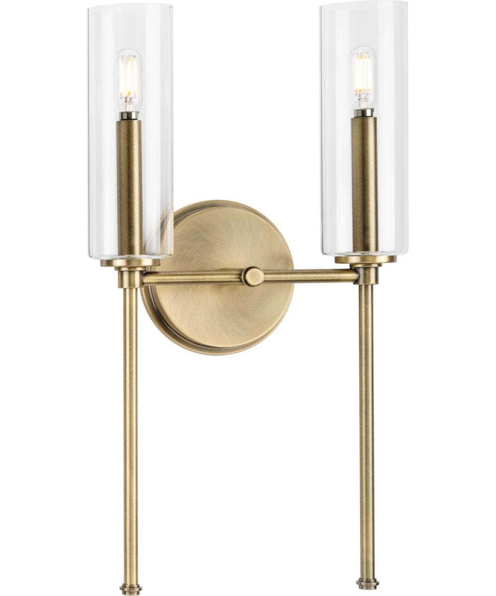 Elara 2-Light New Traditional Wall Light Vintage Brass