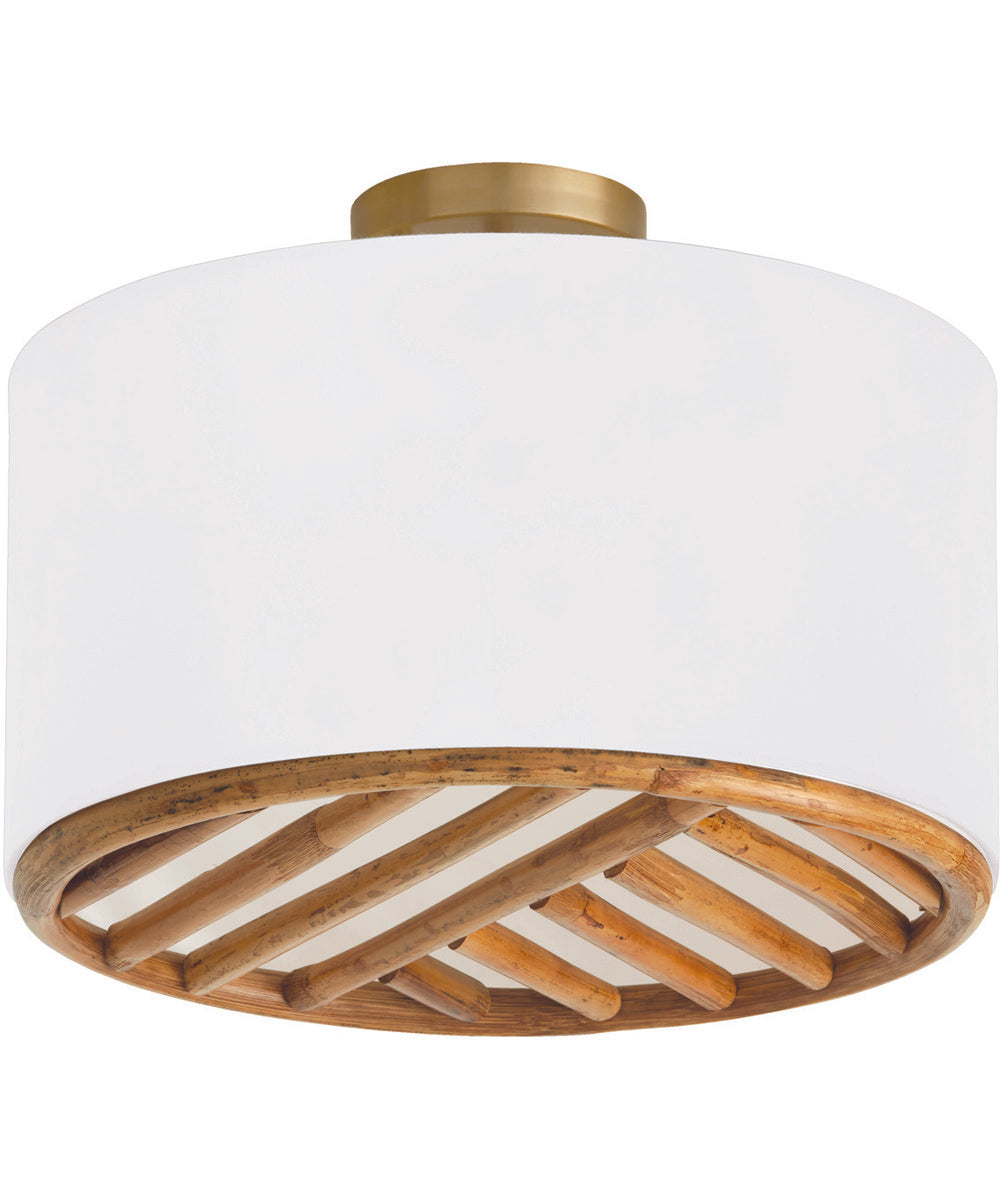 Soleil 3-Light Semi-Flush Matte Brass