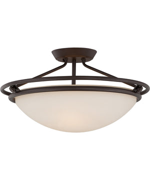 Ashland Extra Large 3-light Semi Flush Mount Western Bronze
