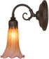 5.5" Wide Amber/Purple Tiffany Pond Lily Wall Sconce