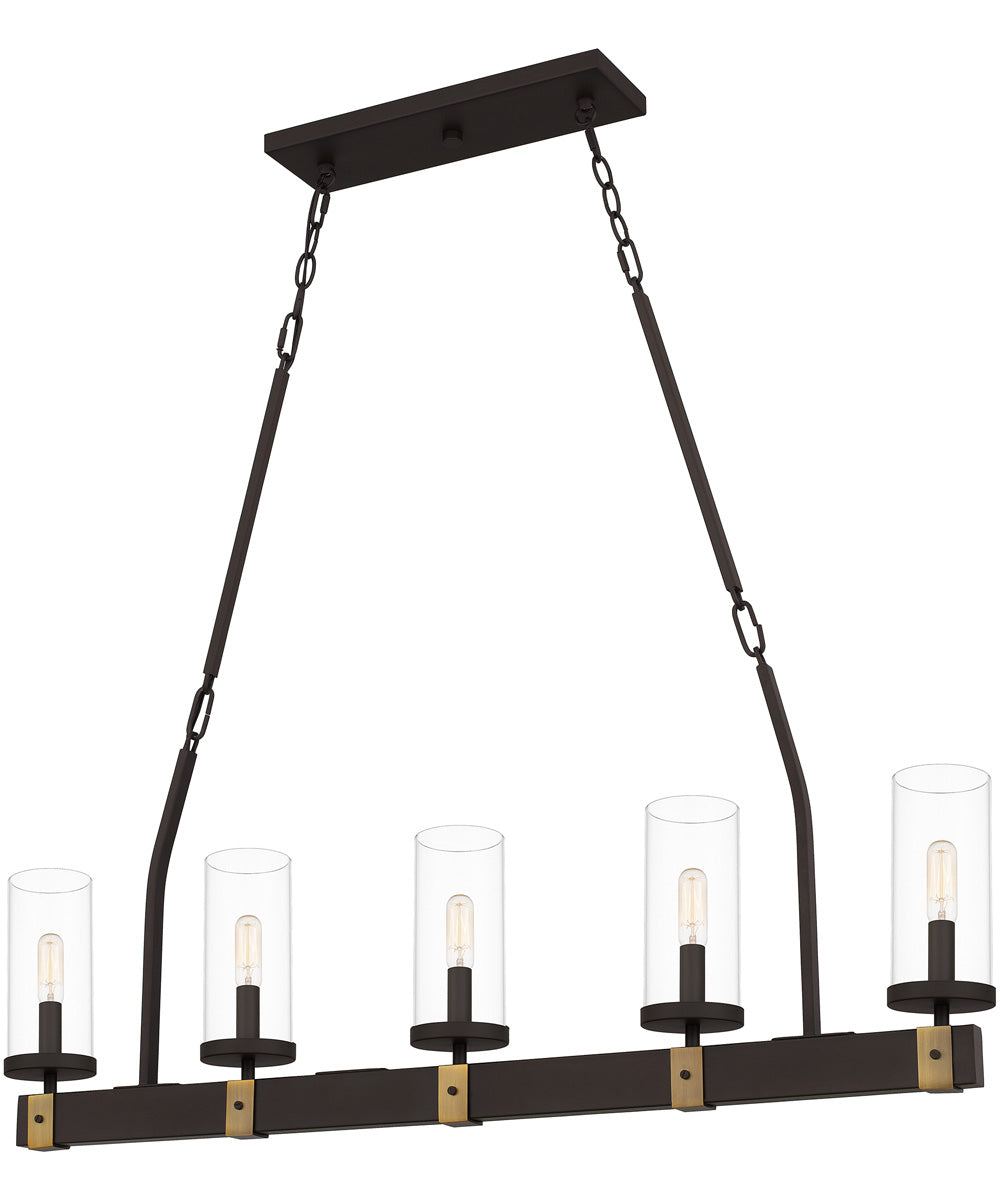 Lisbon 5-light Island Light Old Bronze