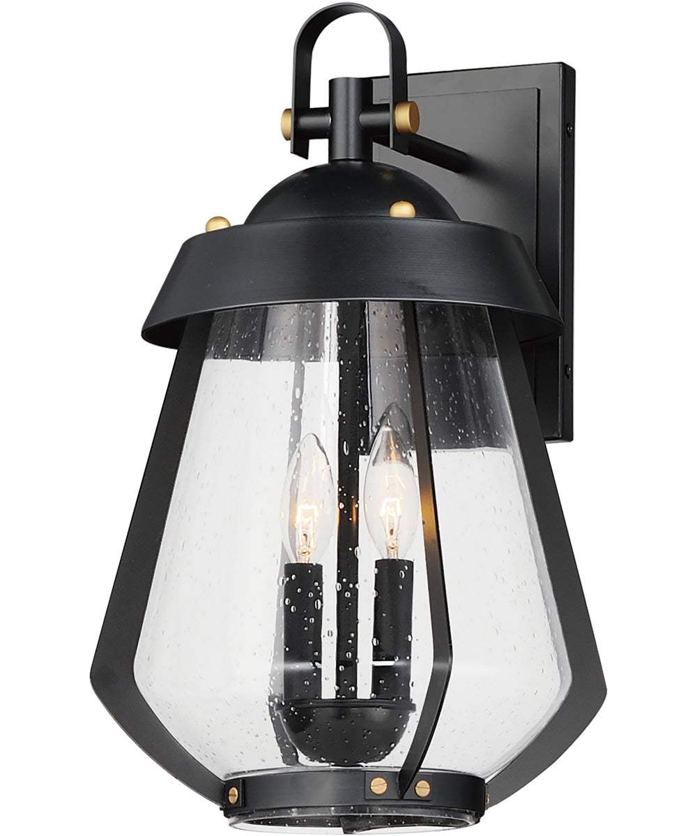 Mariner Large 2-Light Outdoor Sconce Black / Antique Brass