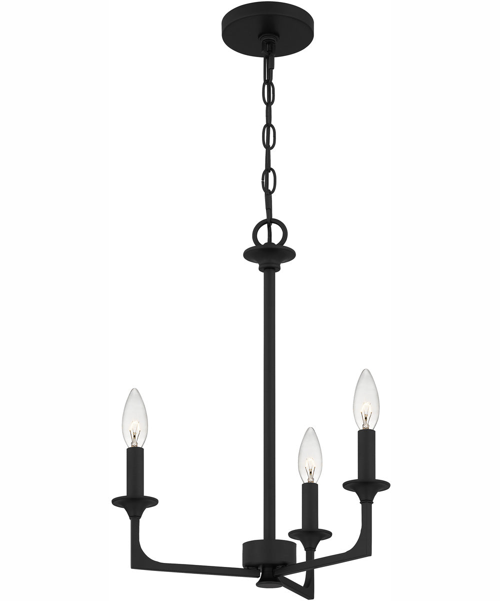 Prescott Medium 3-light Chandelier Matte Black