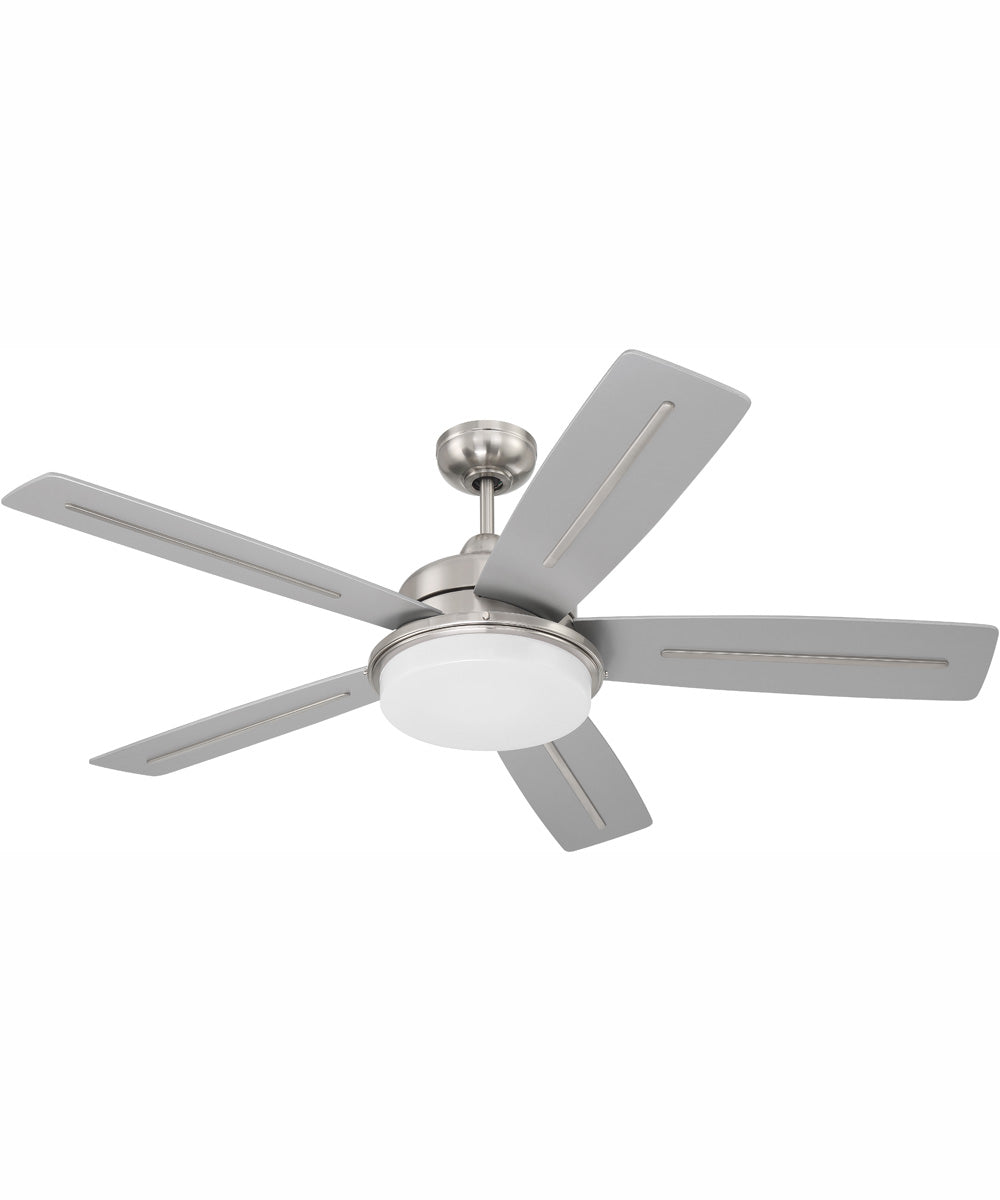 54" Drew 1-Light Ceiling Fan Brushed Polished Nickel