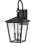 Huntersfield 3-Light Large Outdoor Wall Mount Lantern in Black