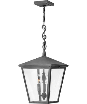 Trellis 3-Light Large Outdoor Hanging Lantern in Aged Zinc