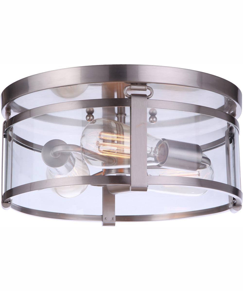 Elliot 3-Light Flush Mount Brushed Polished Nickel