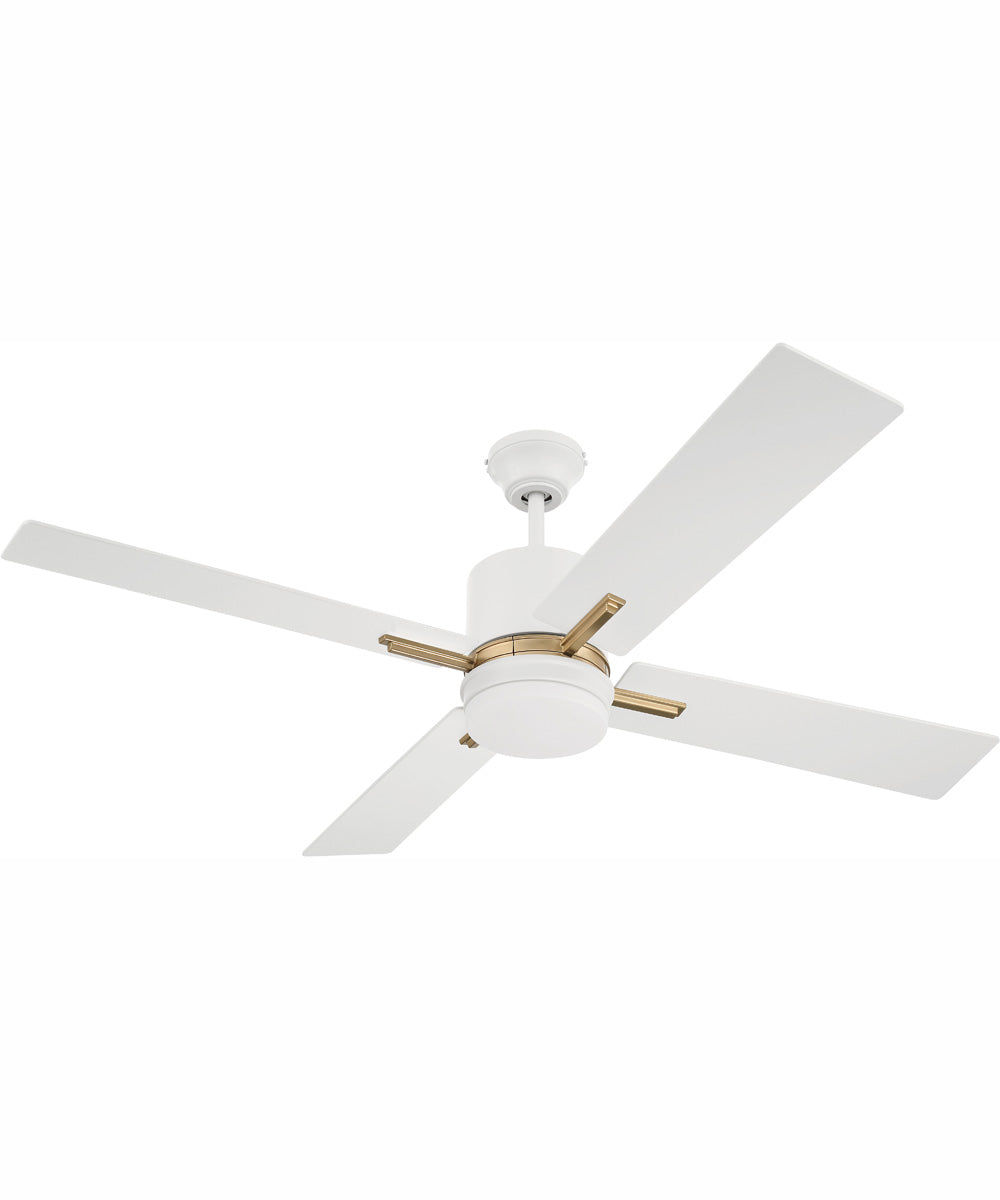 52" Teana 1-Light Ceiling Fan White/Satin Brass