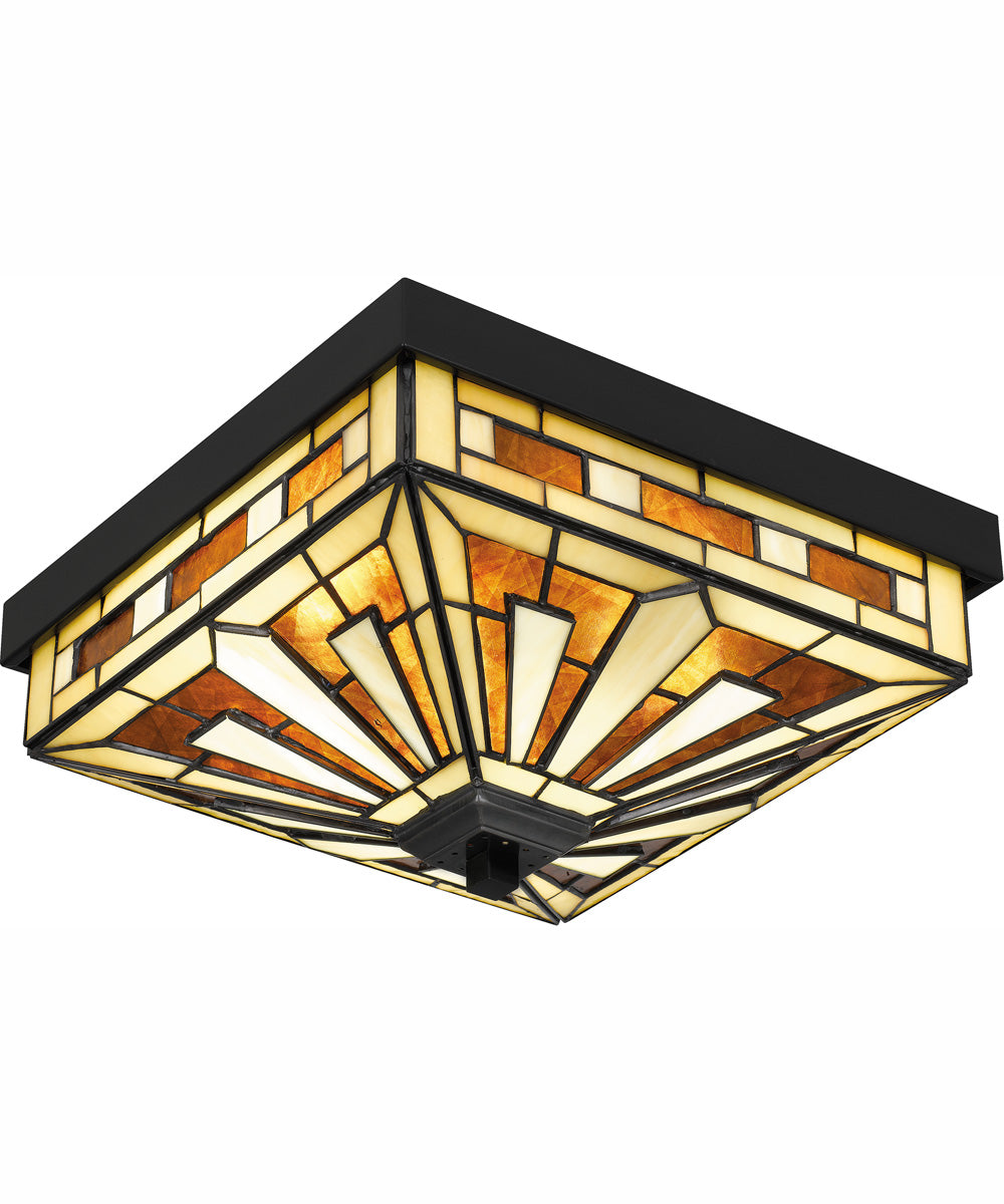 Tiffany Medium 3-light Flush Mount Matte Black