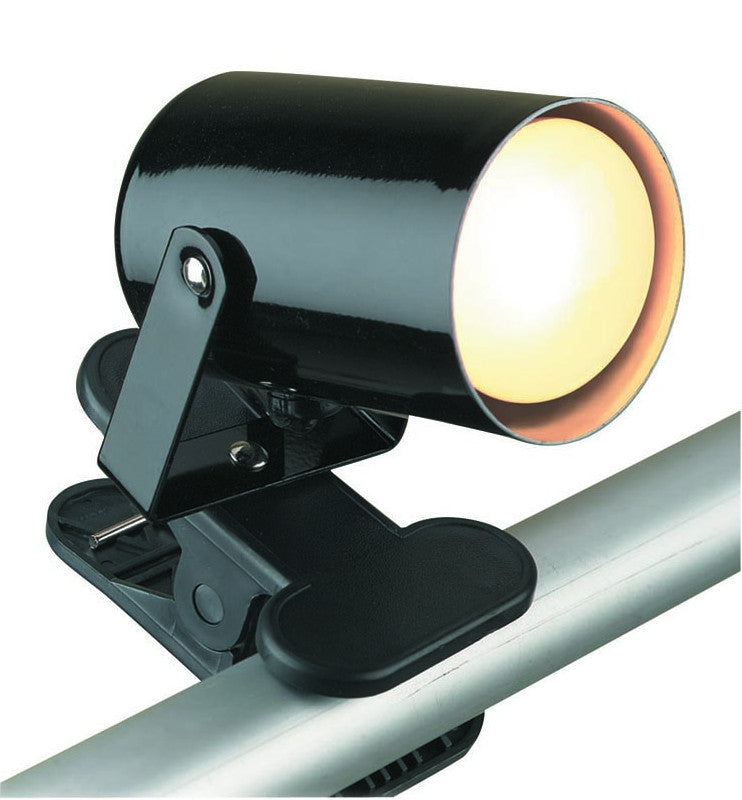 5"H Clip-On Spotlight Table Lamp Black Uplight LS-119BLK