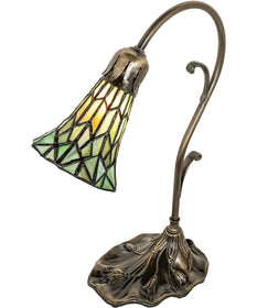 15" High Stained Glass Pond Lily Accent Lamp