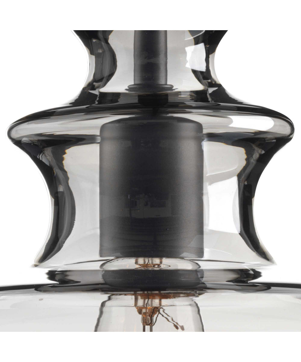 Staunton 1-Light Smoke Glass Global Pendant Light Graphite