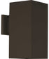 6" LED Square Outdoor Wall Mount Fixture Antique Bronze