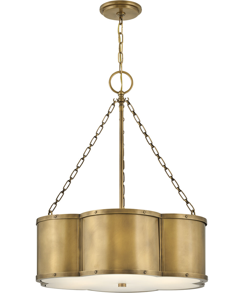 Chance 3-Light Medium Drum in Heritage Brass