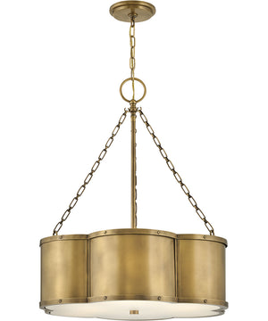 Chance 3-Light Medium Drum in Heritage Brass