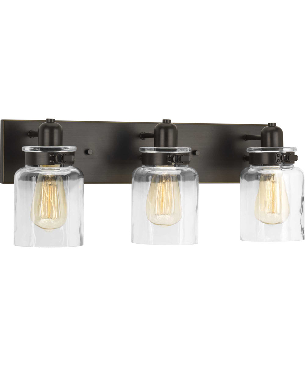 Calhoun 3-Light Clear Glass Farmhouse Bath Vanity Light Antique Bronze