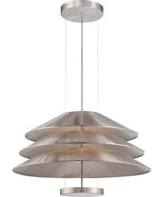 28"W Evol 1-Light Pendant Satin Steel