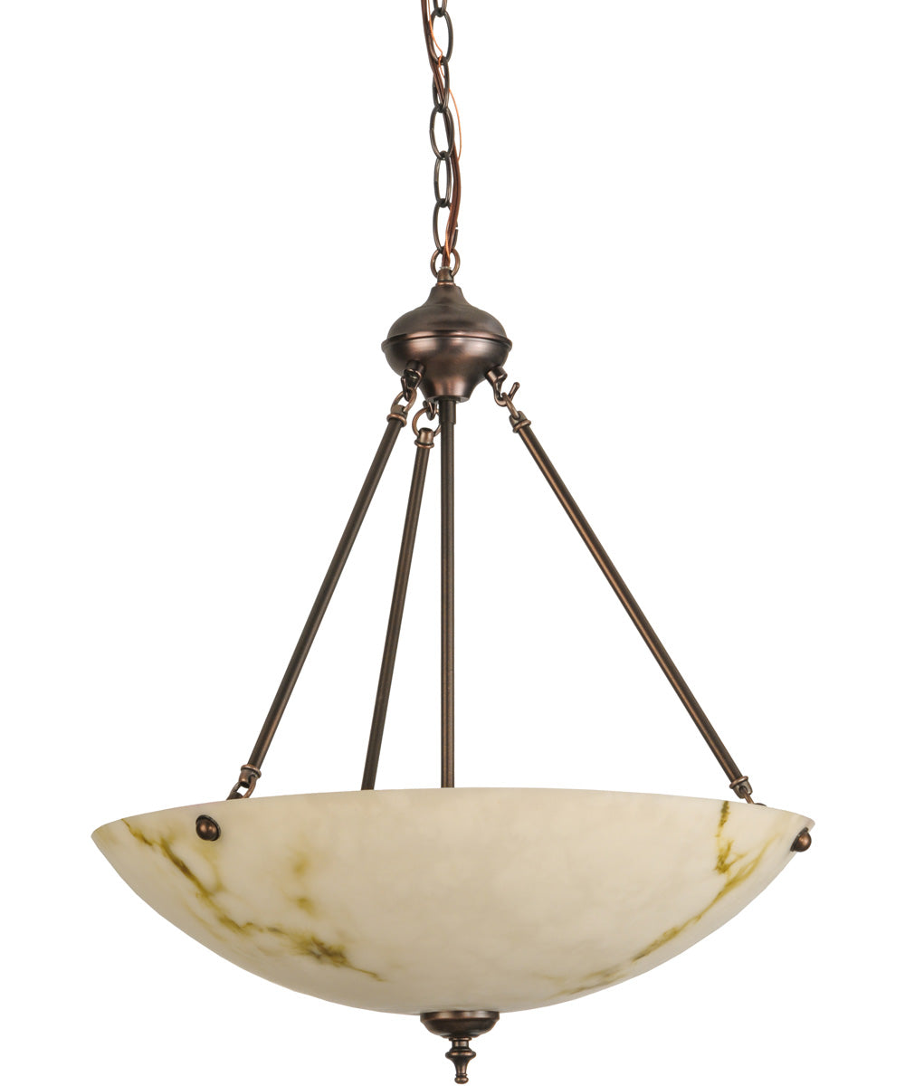 20"W Corinth White Marble Inverted Pendant