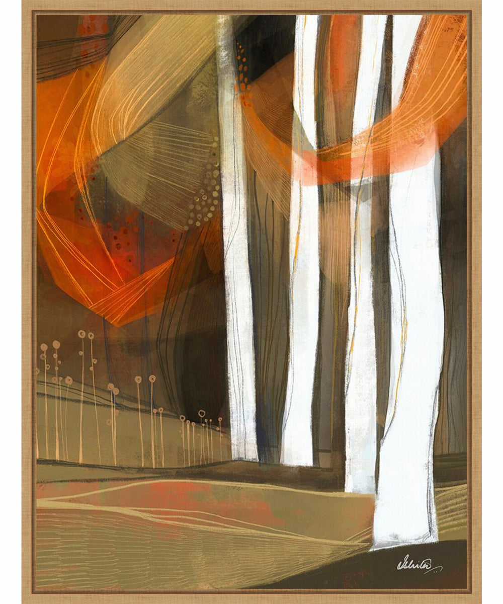 Framed Ethereal Fall Forest by Ishita Banerjee Canvas Wall Art Print (23  W x 30  H), Sylvie Maple Frame