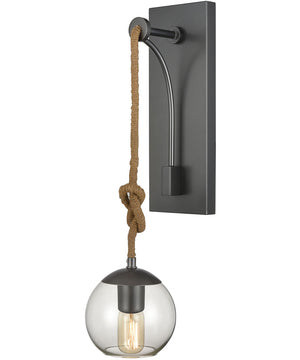 Haute Collar 1-Light Wall Sconce Pewter/Natural Rope