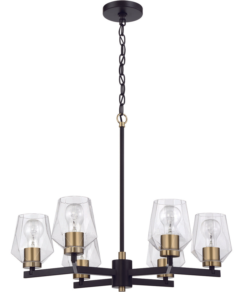 Avante Grand 6-Light Chandelier Flat Black/Satin Brass