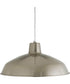 Metal Shade 1-Light Spun Metal Shade Farmhouse Pendant Light Brushed Nickel