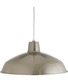 Metal Shade 1-Light Spun Metal Shade Farmhouse Pendant Light Brushed Nickel