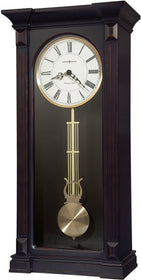 26"H Mia Worn Black Wall Clock Wall Clock Worn Black (Brown Undertone)