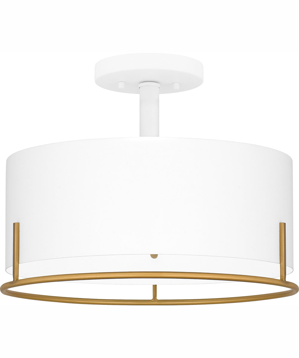 Quoizel Semi-Flush Mount Medium 3-light Semi Flush Mount White