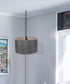 1-Light Plug In Swag Pendant Ceiling Light Granite Grey Shade