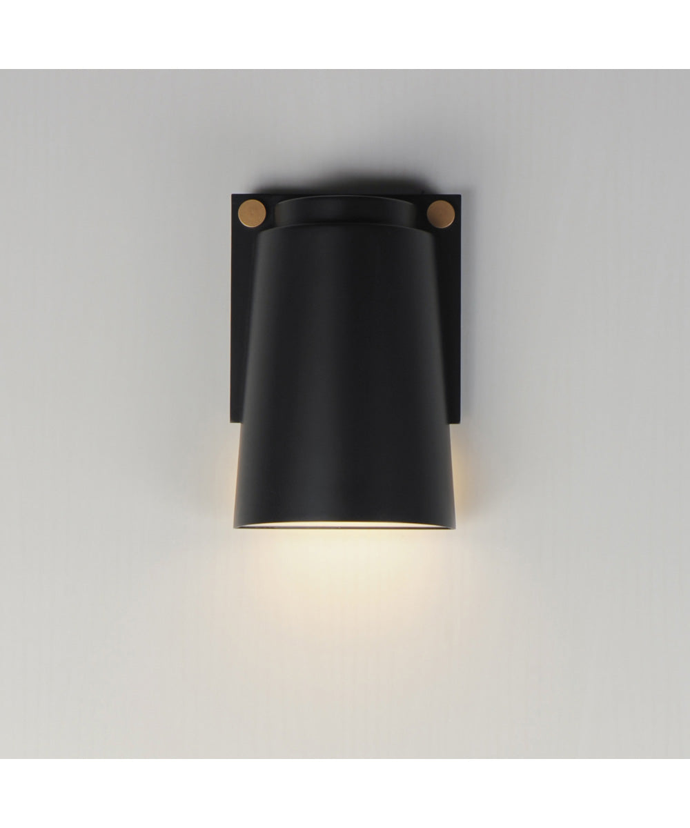 Rivet VX LED Outdoor Sconce Black / Antique Brass
