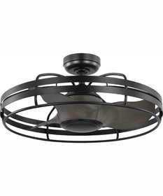 Bastrop 26" Indoor/Outdoor 3-Blade Transitional Ceiling Fan with 3 Speed Remote Control Matte Black