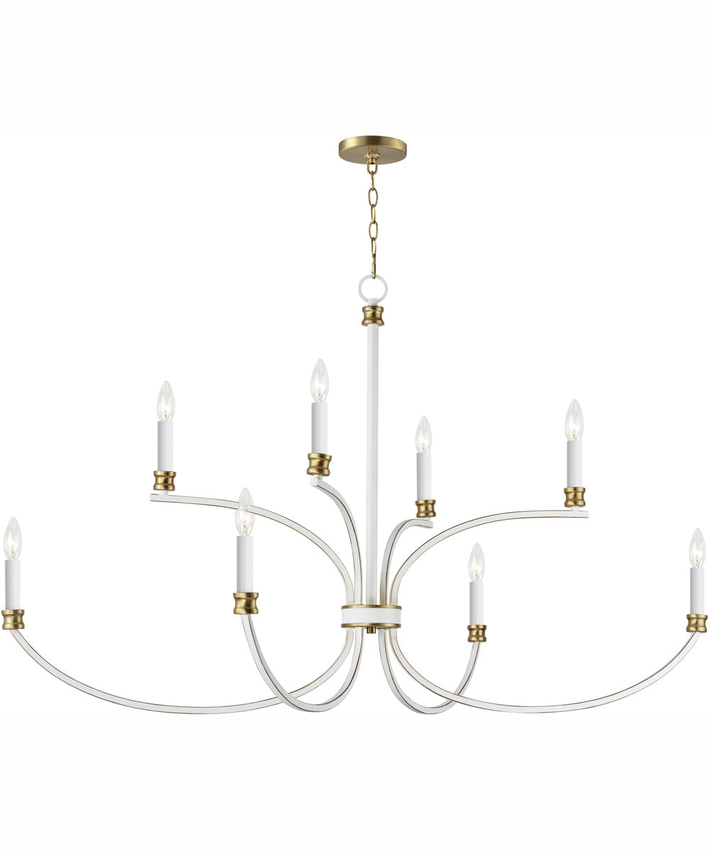 Charlton 8-Light Chandelier Weathered White/Gold Leaf