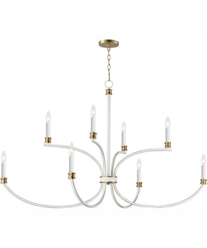 Charlton 8-Light Chandelier Weathered White/Gold Leaf