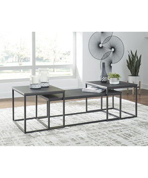 16"H Yarlow Occasional Table Set of 3 Black
