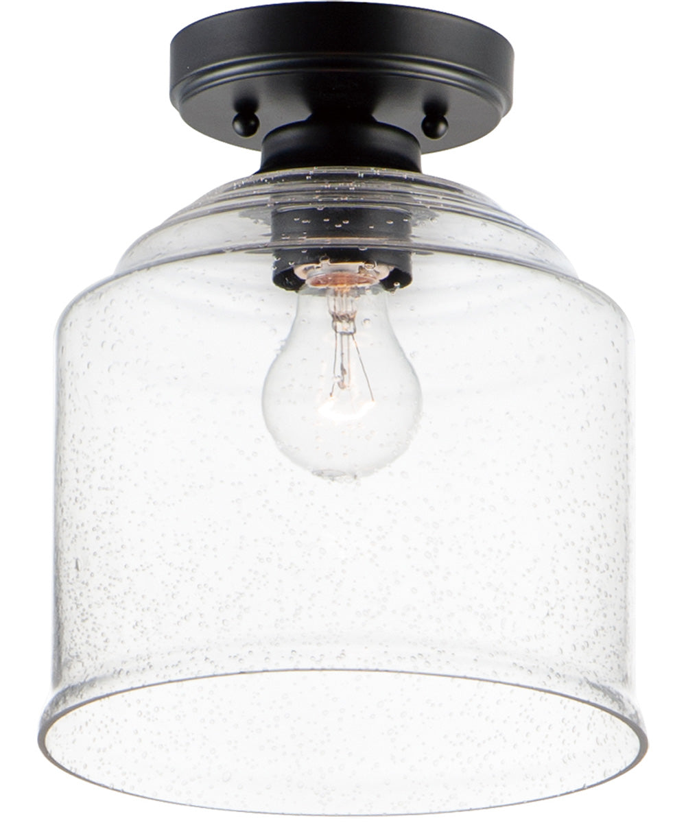 9"W Acadia 1-Light Semi-Flush Mount Black