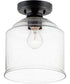 9"W Acadia 1-Light Semi-Flush Mount Black