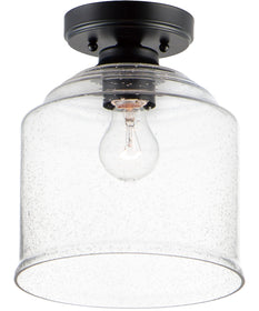 9"W Acadia 1-Light Semi-Flush Mount Black