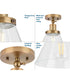 Hinton 1-Light Seeded Glass Vintage Style Ceiling Light Vintage Brass