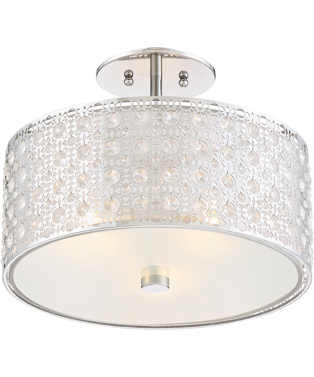 Verity Medium 3-light Semi Flush Mount Polished Chrome